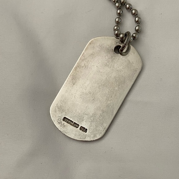 Ed Hardy Sterling Silver Dog Tag on Stainless Steel bead chain - Picture 5 of 5